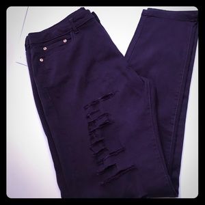 Pearl brand jeans purple distressed size 17